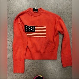 Tuckernuck Women's Red Sweater with American Flag Design